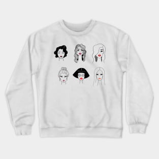 Girls with red lips (lipstick) Crewneck Sweatshirt